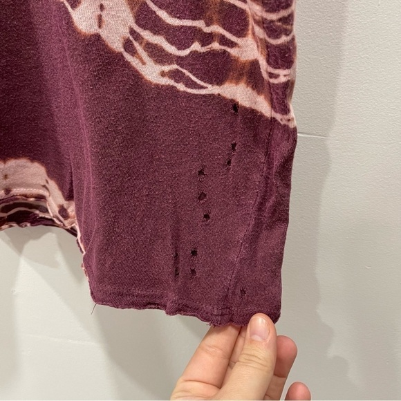 Michael Stars Distressed Tie-Dye Short Sleeve Loose Fit Top Tee T-Shirt One Size - Picture 7 of 10